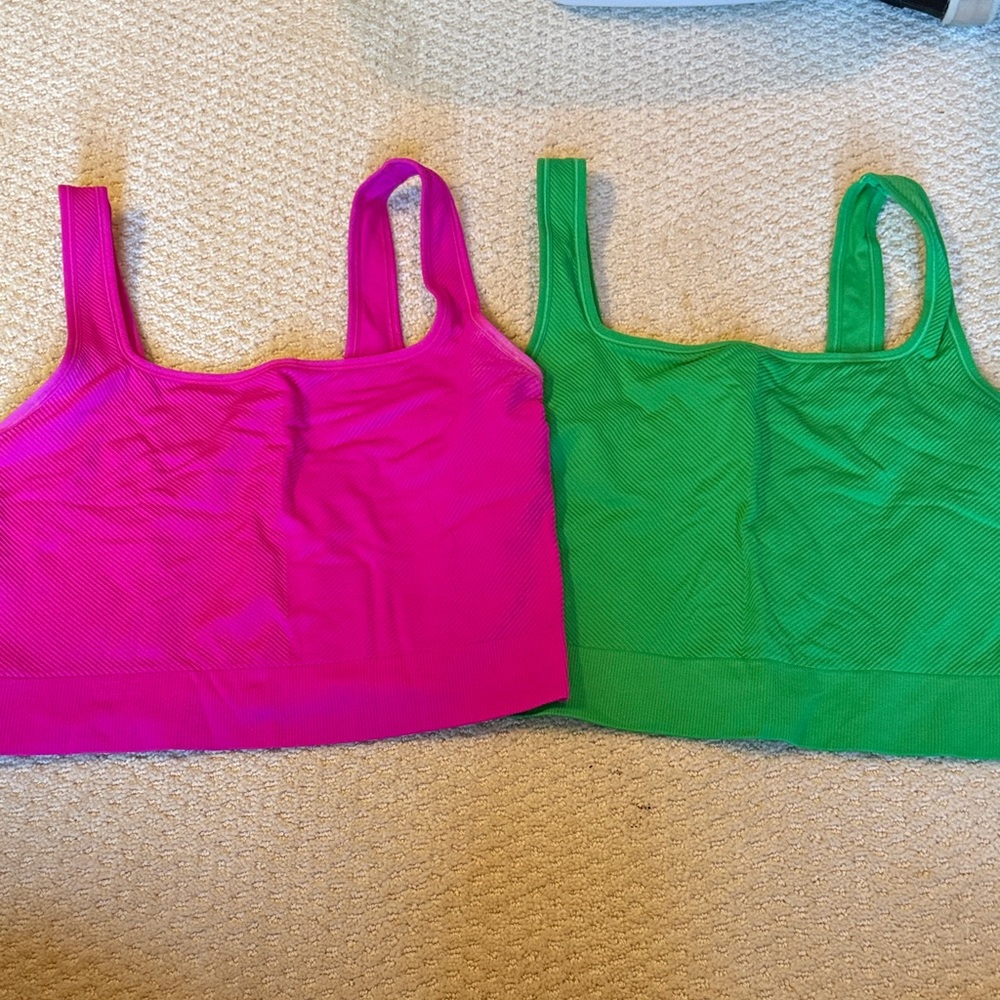 All in Motion Vibrant Pink and green Tank Top